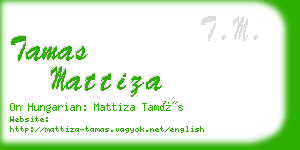 tamas mattiza business card